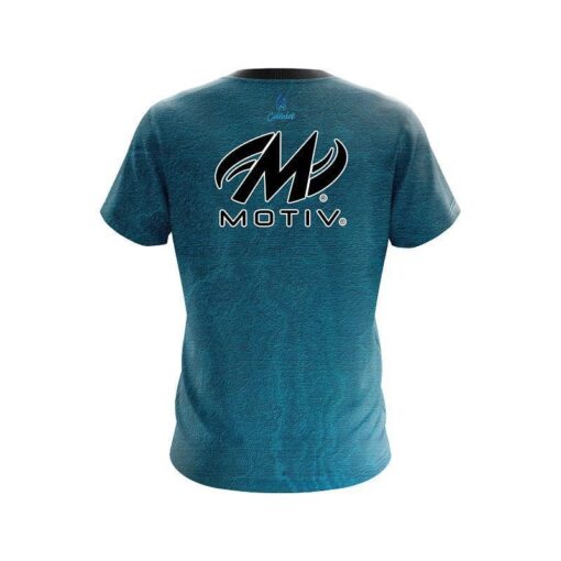 Motiv Teal Grunge Canvas CoolWick Bowling Jersey - Image 2