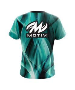 Alternative view of Motiv Wavy Aqua Swirl CoolWick Bowling Jersey