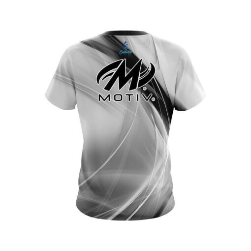 Motiv Wavy Black And White Swirl CoolWick Bowling Jersey - Image 2