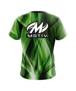 Alternative view of Motiv Wavy Green Swirl  CoolWick Bowling Jersey