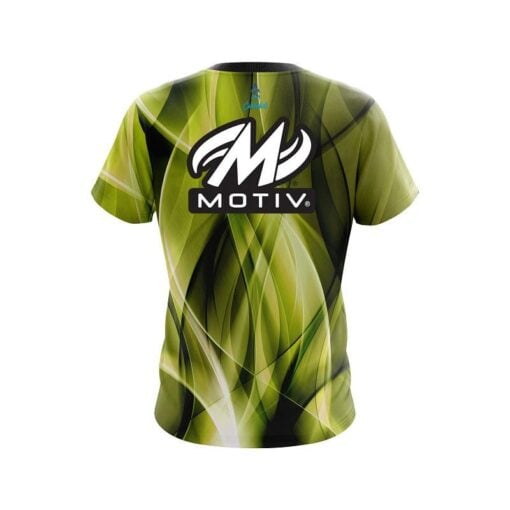 Motiv Wavy Yellow Swirl  CoolWick Bowling Jersey - Image 2