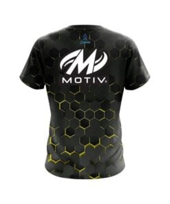 Alternative view of Motiv Yellow Honeycomb Fusion CoolWick Bowling Jersey