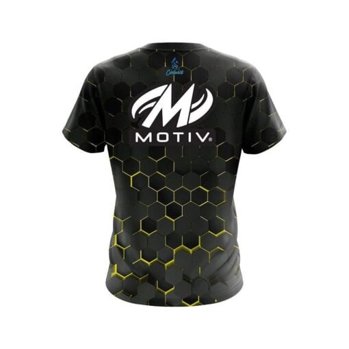 Motiv Yellow Honeycomb Fusion CoolWick Bowling Jersey - Image 2