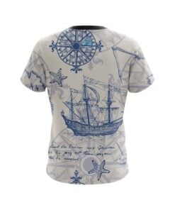 Alternative view of Plain Nautical Navigation CoolWick Bowling Jersey