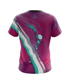 Alternative view of Plain Pink And Green Liquid CoolWick Bowling Jersey