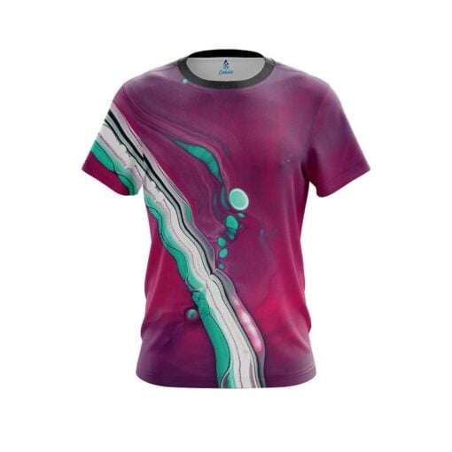 Plain Pink And Green Liquid CoolWick Bowling Jersey