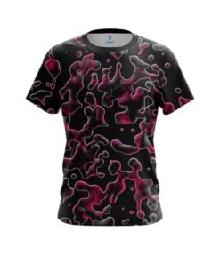 Plain Pink Flowing Fluid CoolWick Bowling Jersey