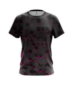 Plain Pink Honeycomb Fusion CoolWick Bowling Jersey