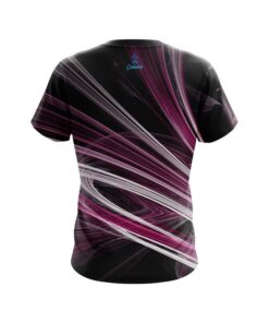 Alternative view of Plain Pink Motion Swirl CoolWick Bowling Jersey