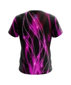 Alternative view of Plain Pink Spiral Waves CoolWick Bowling Jersey