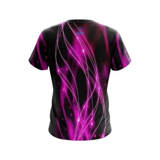 Plain Pink Spiral Waves CoolWick Bowling Jersey - Image 2
