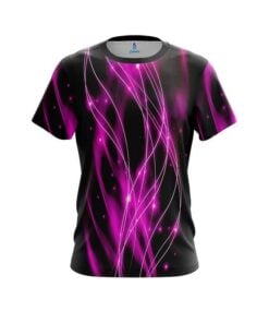 Plain Pink Spiral Waves CoolWick Bowling Jersey