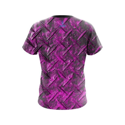 Plain Pink Diamond Plate CoolWick Bowling Jersey - Image 2
