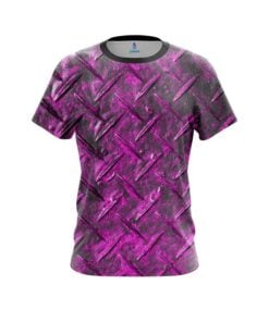 Plain Pink Diamond Plate CoolWick Bowling Jersey