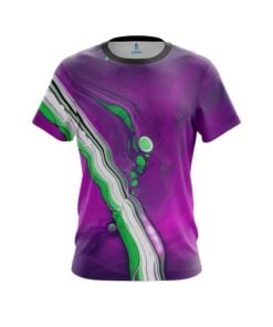 Plain Purple And Green Liquid CoolWick Bowling Jersey