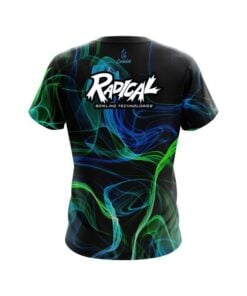 Alternative view of Radical Blue Green Smoke CoolWick Bowling Jersey