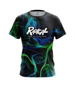 Radical Blue Green Smoke CoolWick Bowling Jersey