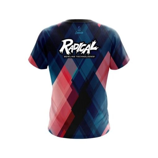 Radical Blue And Pink Diamond CoolWick Bowling Jersey - Image 2