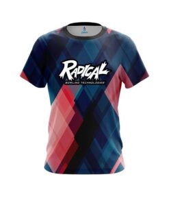 Radical Blue And Pink Diamond CoolWick Bowling Jersey