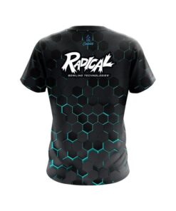 Alternative view of Radical Aqua Honeycomb Fusion CoolWick Bowling Jersey