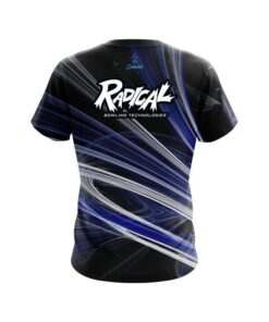 Alternative view of Radical Blue Motion Swirl CoolWick Bowling Jersey
