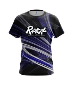 Radical Blue Motion Swirl CoolWick Bowling Jersey