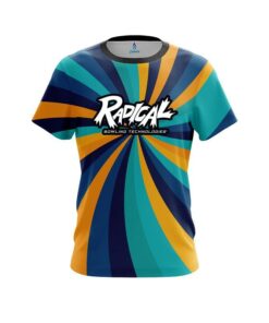Radical Orange And Blue Color Swirl CoolWick Bowling Jersey