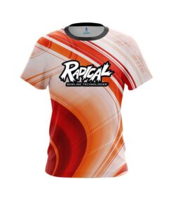 Radical Curvy Orange Pattern CoolWick Bowling Jersey