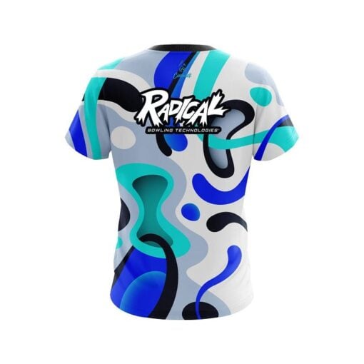 Radical Modern Art Blue CoolWick Bowling Jersey - Image 2