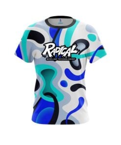 Radical Modern Art Blue CoolWick Bowling Jersey
