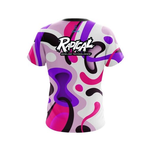 Radical Modern Art Purple CoolWick Bowling Jersey - Image 2
