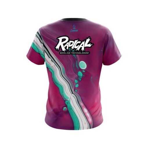 Radical Pink And Green Liquid CoolWick Bowling Jersey - Image 2