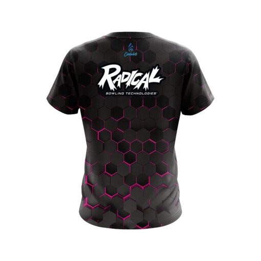 Radical Pink Honeycomb Fusion CoolWick Bowling Jersey - Image 2