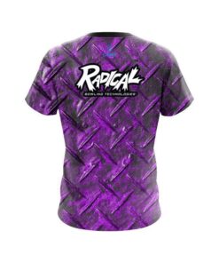 Alternative view of Radical Purple Diamond Plate CoolWick Bowling Jersey