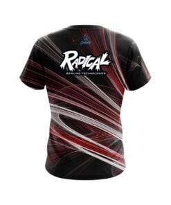 Alternative view of Radical Red Motion Swirl CoolWick Bowling Jersey
