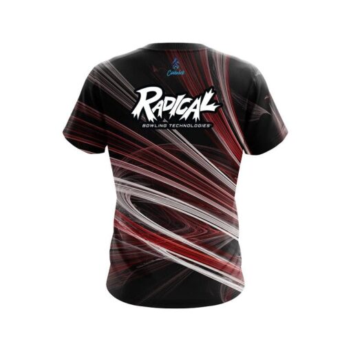 Radical Red Motion Swirl CoolWick Bowling Jersey - Image 2