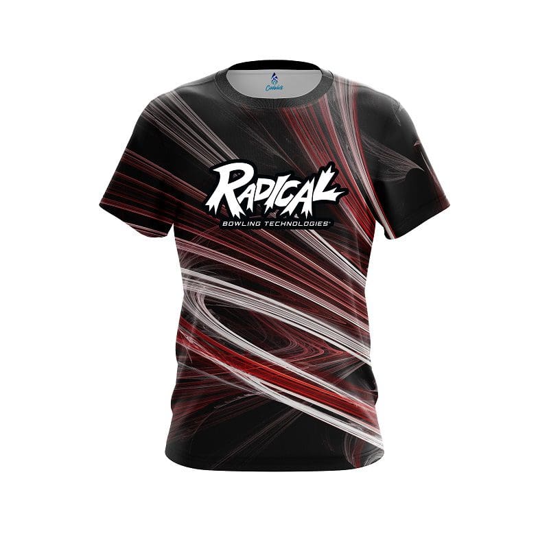 Radical Red Motion Swirl CoolWick Bowling Jersey