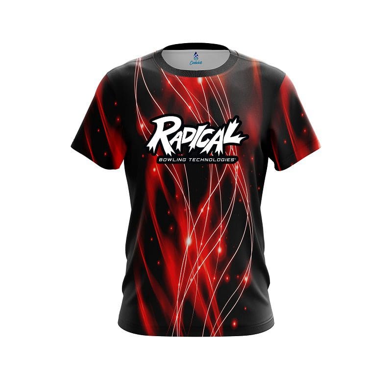Radical Red Spiral Waves CoolWick Bowling Jersey
