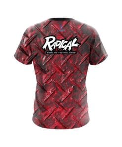 Alternative view of Radical Red Diamond Plate CoolWick Bowling Jersey