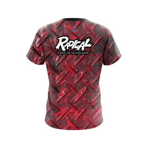 Radical Red Diamond Plate CoolWick Bowling Jersey - Image 2