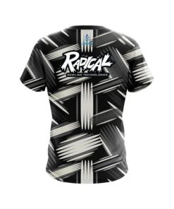 Alternative view of Radical Striped Pattern CoolWick Bowling Jersey