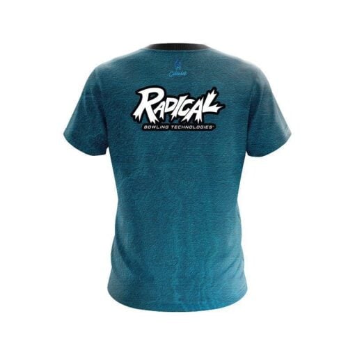 Radical Teal Grunge Canvas CoolWick Bowling Jersey - Image 2
