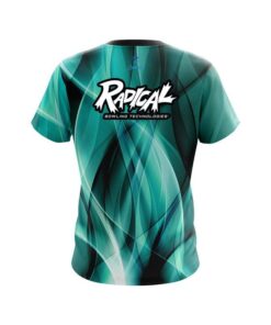 Alternative view of Radical Wavy Aqua Swirl CoolWick Bowling Jersey