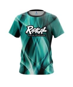 Radical Wavy Aqua Swirl CoolWick Bowling Jersey