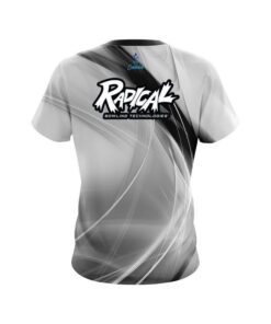 Alternative view of Radical Wavy Black And White Swirl CoolWick Bowling Jersey