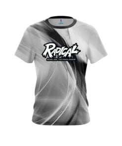 Radical Wavy Black And White Swirl CoolWick Bowling Jersey