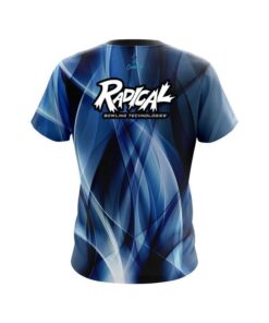 Alternative view of Radical Wavy Blue Swirl   CoolWick Bowling Jersey