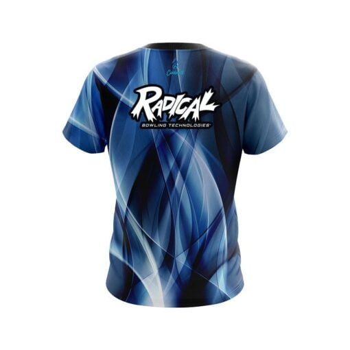 Radical Wavy Blue Swirl   CoolWick Bowling Jersey - Image 2