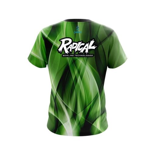 Radical Wavy Green Swirl  CoolWick Bowling Jersey - Image 2