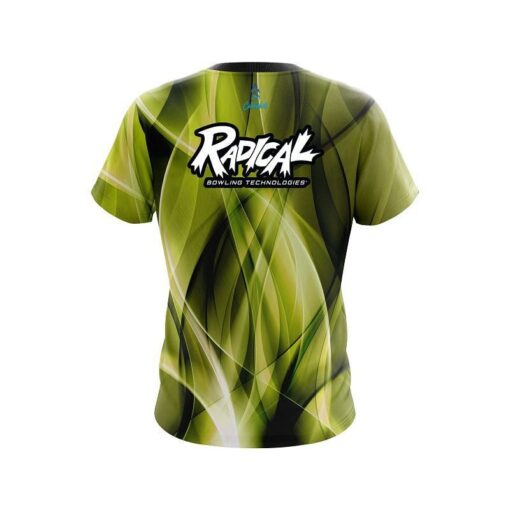 Radical Wavy Yellow Swirl  CoolWick Bowling Jersey - Image 2